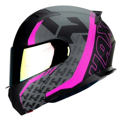 Casco Abatible Hax Amatista Wind rosado